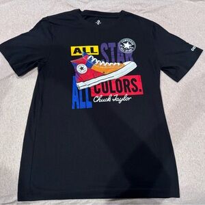 Converse Chuck Taylor Black Graphic T-Shirt. Youth size XL ages 13-15